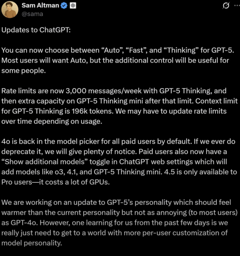 sam altman return of gpt-4o