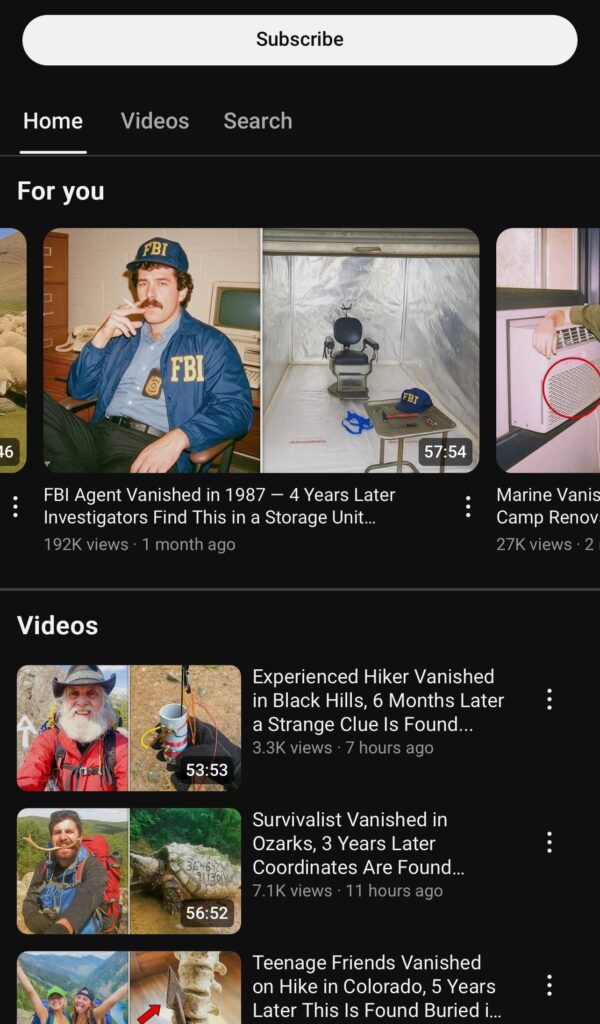 youtube ai true crime stories