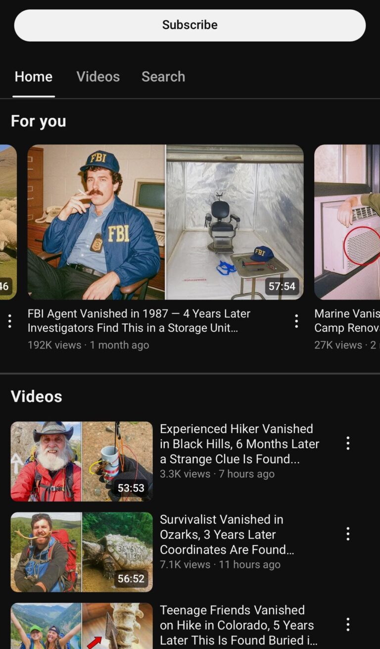 youtube ai true crime stories
